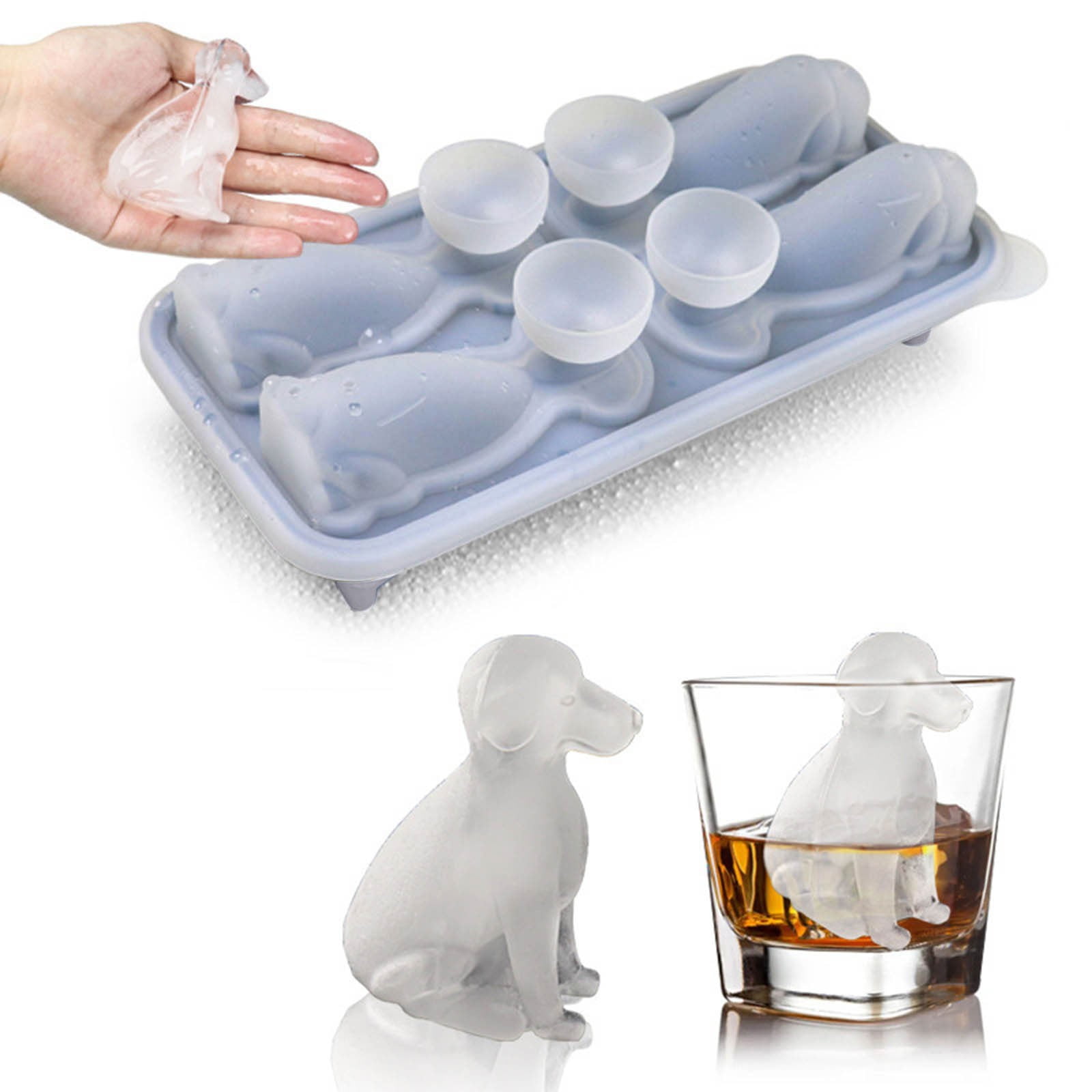 Cute Ice Cube Mould Dog Shapes Ice Cube Tray Silicone Ice Mould Shapes