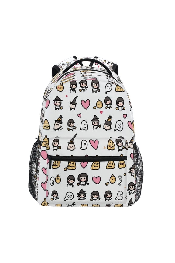 Cute Icons Theme Stylish Large Backpack 15L Self-Standing Durable Twill for School, Office and Travel Use