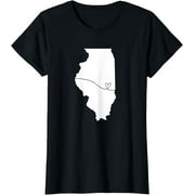 Cute Illinois Love Heart Home State Midwest Up North Vintage T-Shirt