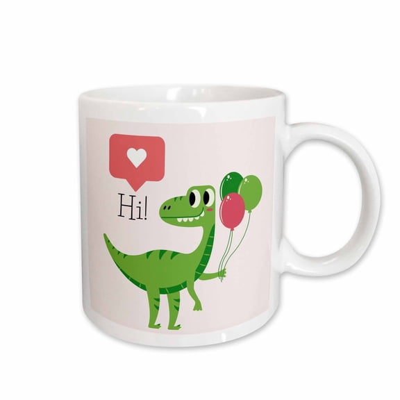 3drose, Cute Image of Dinosaur, 15oz Mug