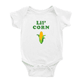 thumbnail image 1 of Cute Infant Romper Lil' Corn Vegetable Funny Boy & Gril Jumpsuit (White, 12-18 Months), 1 of 5