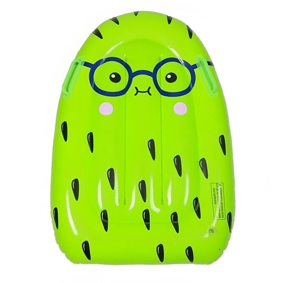 Cute Inflatable Swim Float with Handles, Portable Pool Floatie for Toddlers, Summer Beach Water Play Toy, Kids Swimming Pool Accessory (Green)