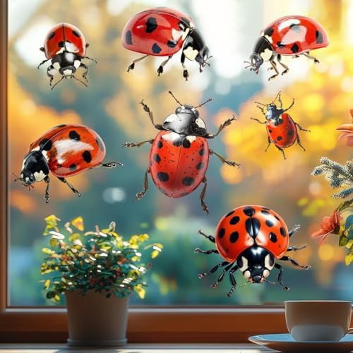 Cute Insect Window Decals Small Ladybug Window Clings Double-Sided ...