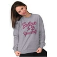 thumbnail image 1 of Cute Inspirational Motivation Alien Women Crewneck Sweatshirt Brisco Brands M, 1 of 6