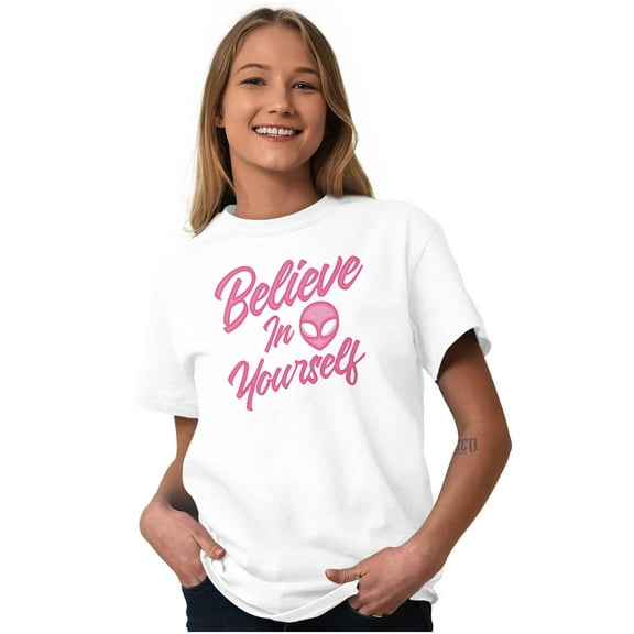 Cute Inspirational Motivation Alien Women's Graphic T Shirt Tees Brisco Brands M