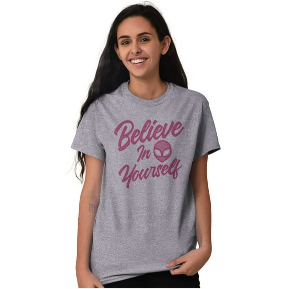 Cute Inspirational Motivation Alien Women's Graphic T Shirt Tees Brisco Brands S