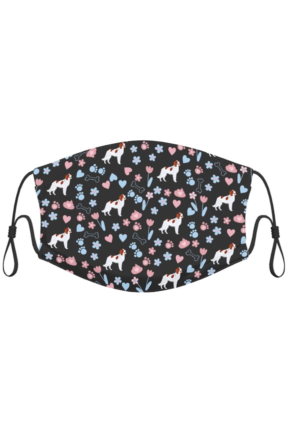 Cute Irish Red And White Setter Dog Graphic Printed Cloth Face Masks Reusable Washable Adjustable for Child (1 PCS)