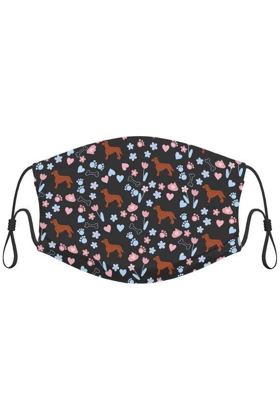 Cute Irish Setter Dog Graphic Printed Cloth Face Masks Reusable Washable Adjustable for Adults (1 PCS)