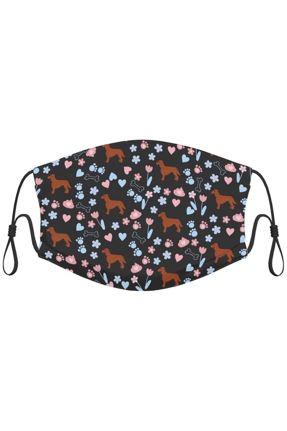 Cute Irish Setter Dog Graphic Printed Cloth Face Masks Reusable Washable Adjustable for Child (10 PCS)