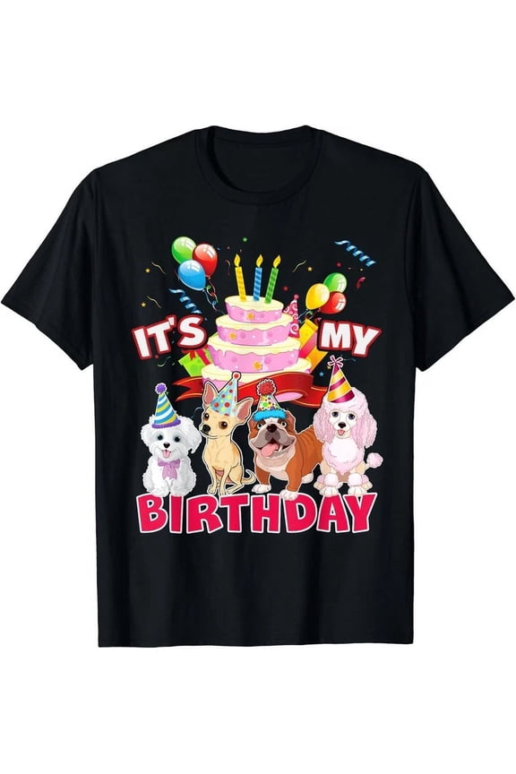 Cute It's My Birthday Dog And Puppy Theme Party Day Costume Gift T-Shirt Unisex S-5XL Hot Trending Shirt, Vintage Birthday Gift