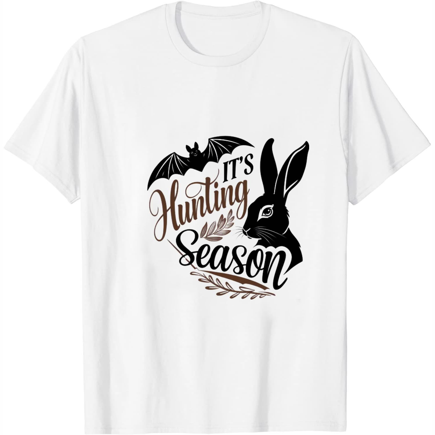 Cute It's hunting season Rabbit Lover Gifts Halloween Art Funny TShirt