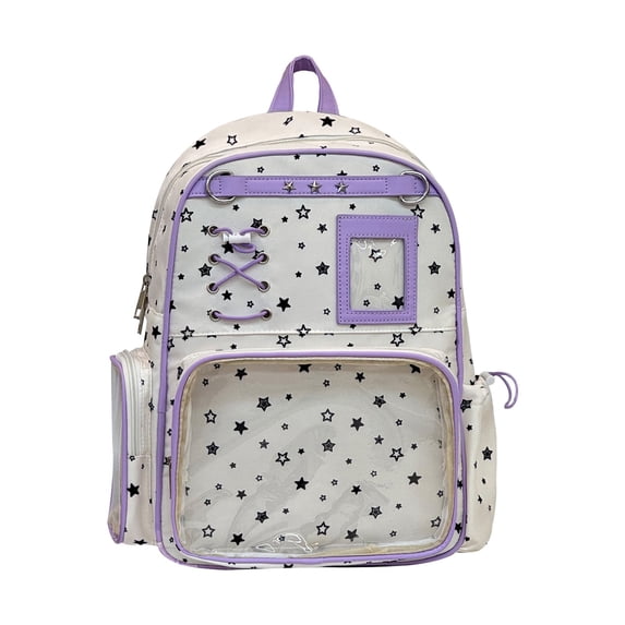 Cute Ita Bag Backpack, Aesthetic Large Capacity Daypack with Pin Display Window, Versatile Travel Backpack for Conventions, Everyday Use, and Streetwear Style