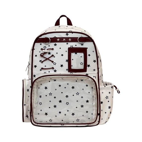 Cute Ita Bag Backpack, Aesthetic Large Capacity Daypack with Pin Display Window, Versatile Travel Backpack for Conventions, Everyday Use, and Streetwear Style