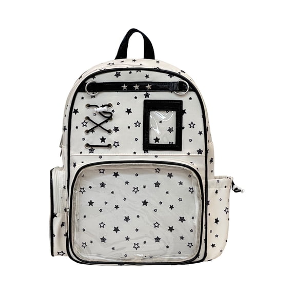 Cute Ita Bag Backpack, Aesthetic Large Capacity Daypack with Pin Display Window, Versatile Travel Backpack for Conventions, Everyday Use, and Streetwear Style