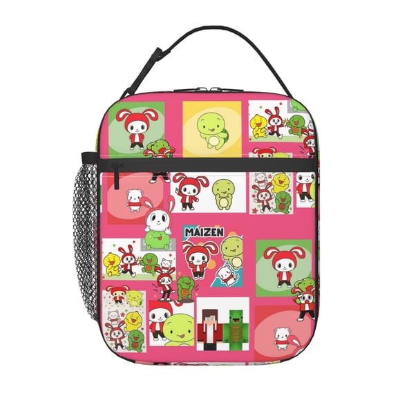 Cute JJ Mikey Maizen Reusable Lunch Bag Cooler Tote Bag Adjustable Shoulder Strap Insulated Lunch Box for Office Picnic Beach