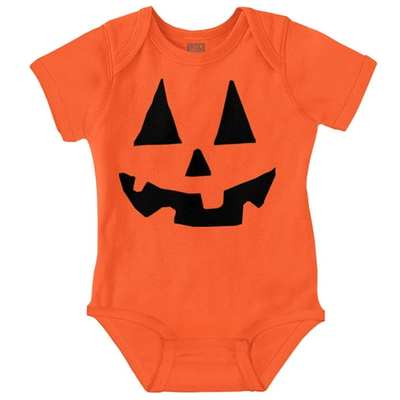 Cute Jack O' Lantern Pumpkin Face Romper Boys or Girls Infant Baby Brisco Brands 6M