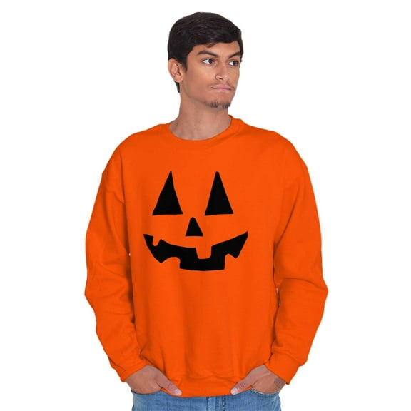 Cute Jack O' Lantern Pumpkin Face Sweatshirt for Men or Women Brisco Brands X