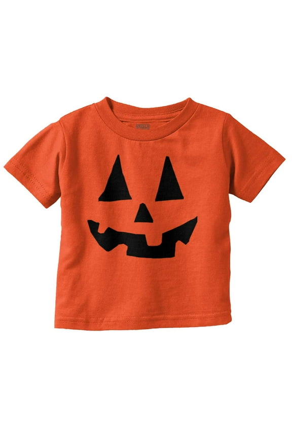 Cute Jack O' Lantern Pumpkin Face Toddler Boy Girl T Shirt Infant Toddler Brisco Brands 12M