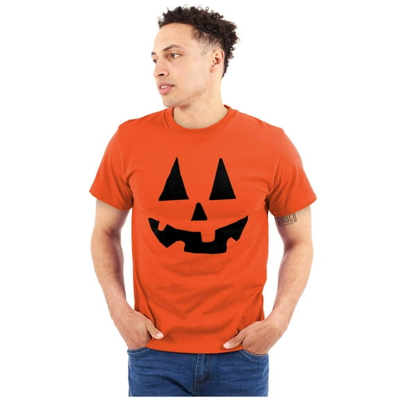 Cute Jack O' Lantern Pumpkin Face Plus Size Crewneck Graphic Tee Shirt Brisco Brands 2X
