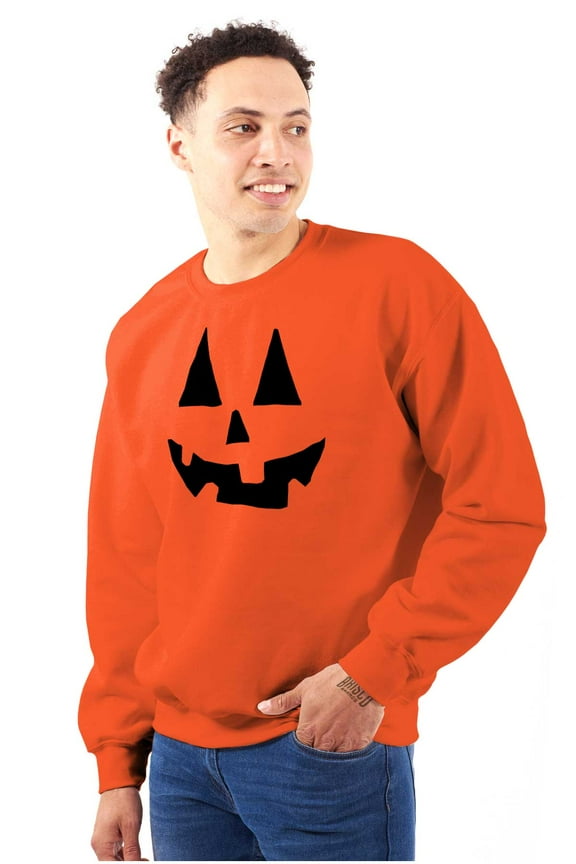 Cute Jack O' Lantern Pumpkin Face Unisex Plus Size Sweatshirt Brisco Brands 3X