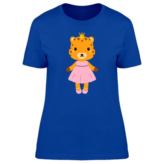 Cute Jaguar Girl Cartoon T-Shirt Women -Image by Shutterstock, Female Medium