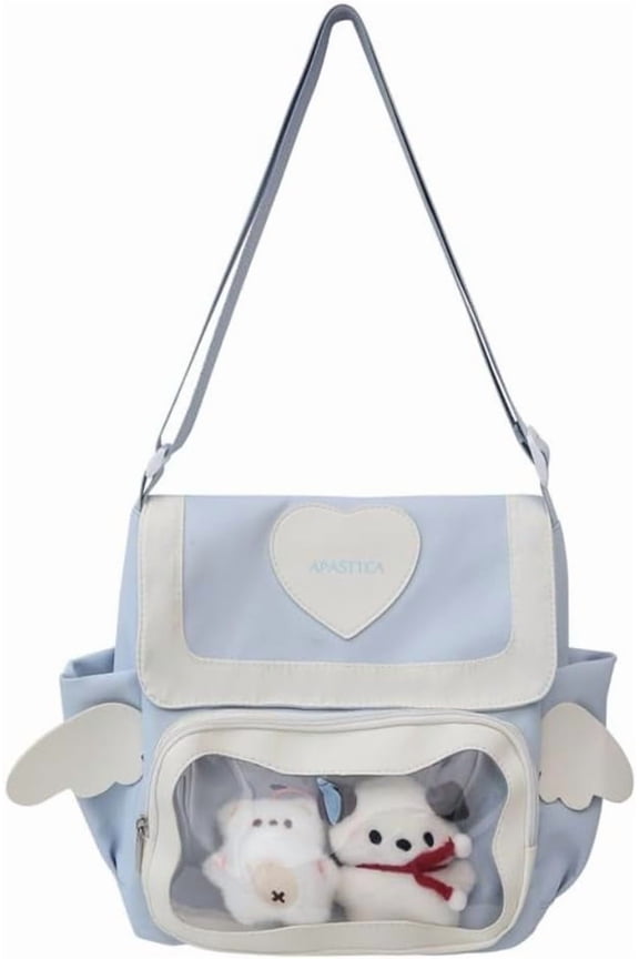 Cute Japanese Aesthetic Ita Bag Heart Crossbody Bag Purse for Women Teen Girl Tote