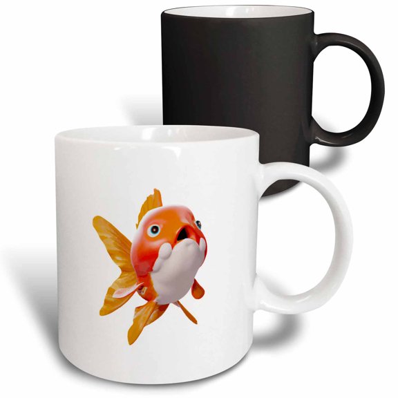 3drose, Cute Japanese Goldfish Cartoon Style Vector, 11oz Magic Transforming Mug