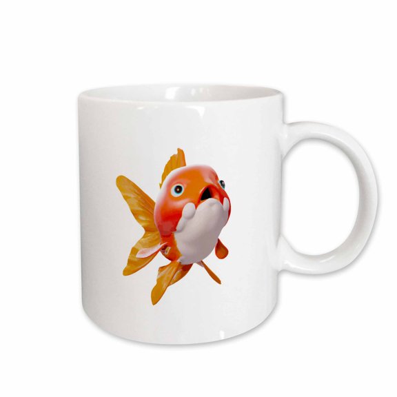 3drose, Cute Japanese Goldfish Cartoon Style Vector, 11oz Mug