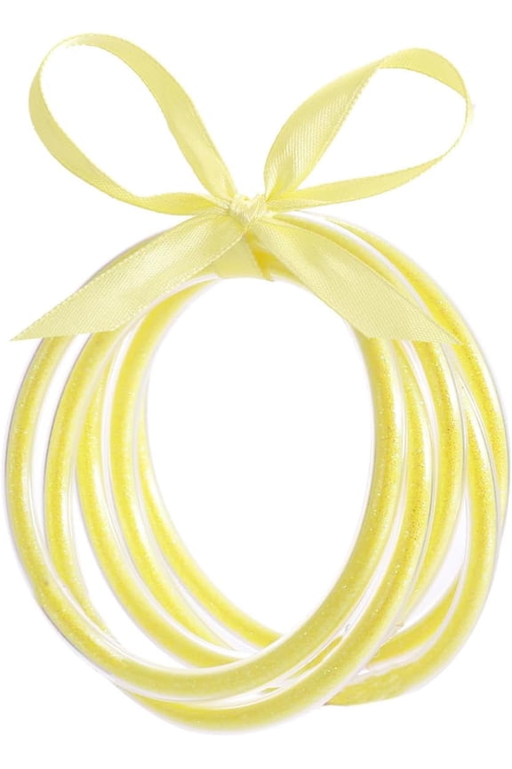 Cute Jelly Bangles Bracelets for Women 80's Neon Dress Glitter Filled Jelly Buddha Bracelet for Women Trendy 2025[g62737]