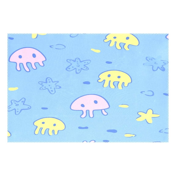 Cute Jellyfish 12x18in Heat-Resistant Non-Slip Place Mat, Durable and Wrinkle-Resistant