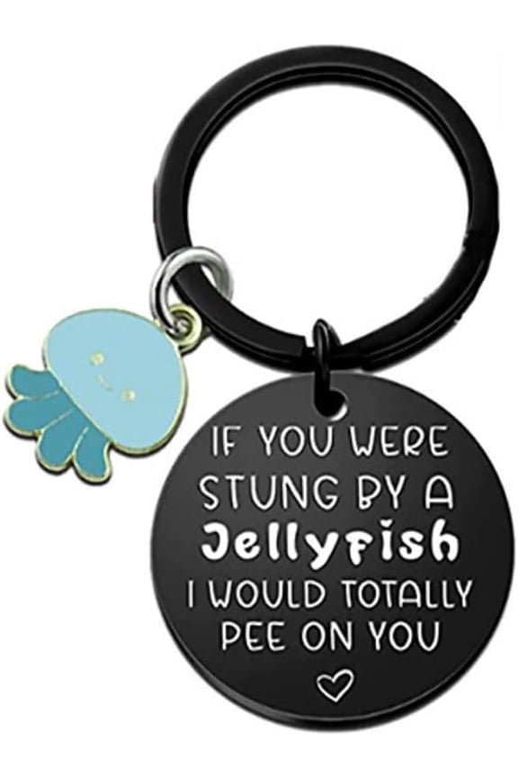 Cute Jellyfish Friendship Keychain Funny Best Friend Keyring True Friend Jewelry Birthday Graduation Gifts