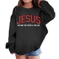 thumbnail image 1 of Cute Jesus Sweatshirt for Girls Preppy Graphic Sweatshirts Color: Black Size: 7-8 Years, 1 of 4
