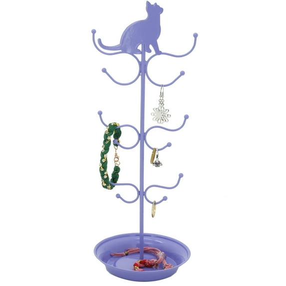 Cute Jewelry Strand Holder Cat -Purple