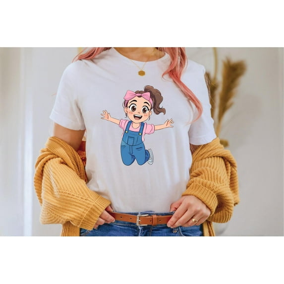 Cute Jumping Ms Rachel Anime Style Funny T-Shirt