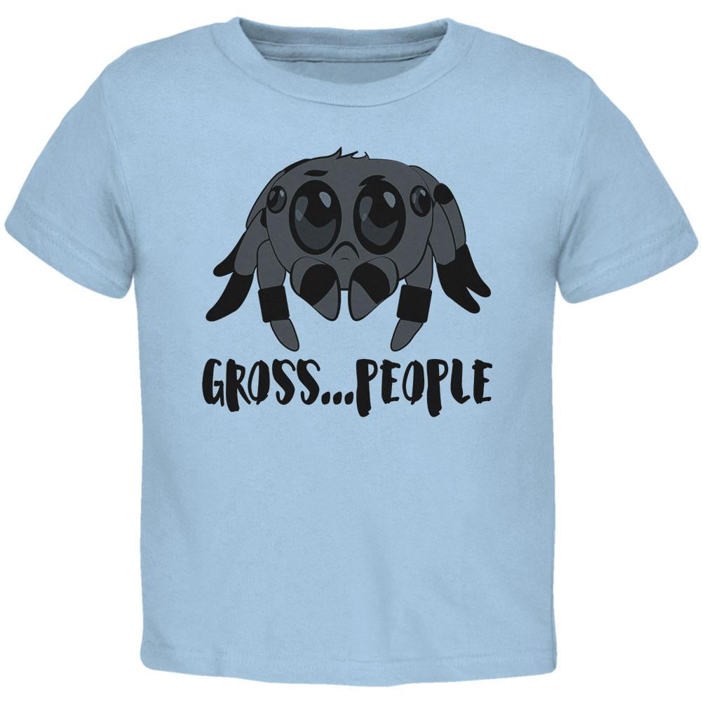 Cute Jumping Spider Cartoon Anti-Social Gross People Toddler T Shirt Light Blue Toddler Size 5/6