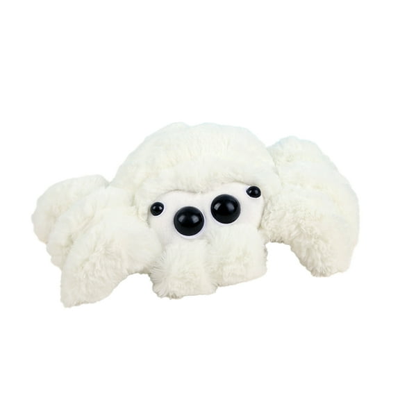 Cute Jumping Spider Plush Soft Tarantula Stuffed Animal With Big Eyes For Birthday Gifting & Home Decor(White-8.7In)#4629