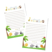 Cute Jungle Advice and Wishes Cards Pack of 25 Baby Shower Games Kids Birthday Time Capsule Royal Prince Theme Supplies Boys or Girls 4x6 Size Paper Clever Party