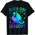 thumbnail image 1 of Cute Just A Girl Who Loves Dragons Women and Girls T-Shirt, 1 of 3