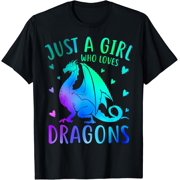 Cute Just A Girl Who Loves Dragons Women and Girls T-Shirt