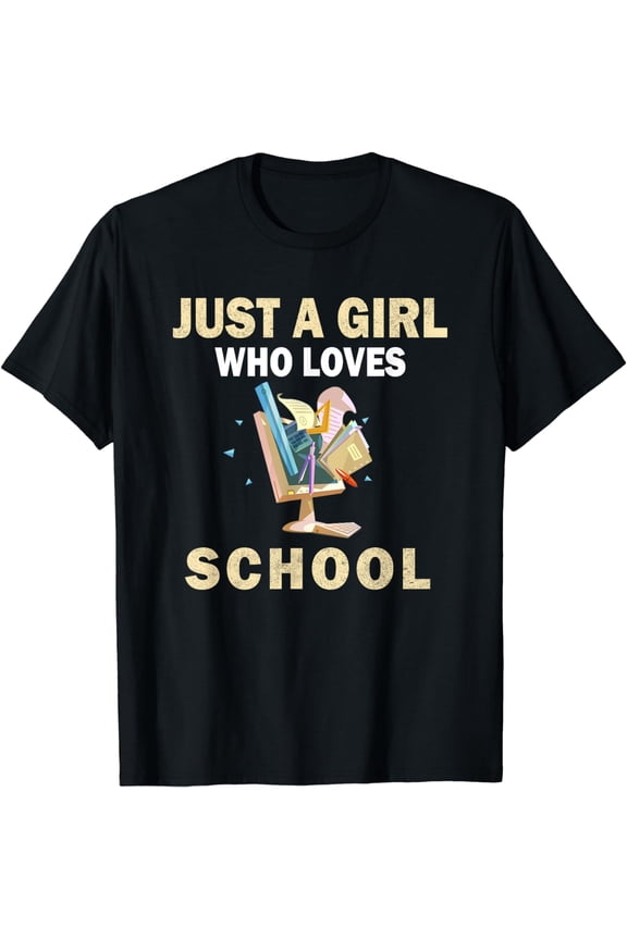 Cute Just A Girl Who Loves study school Women and Girls T-Shirt