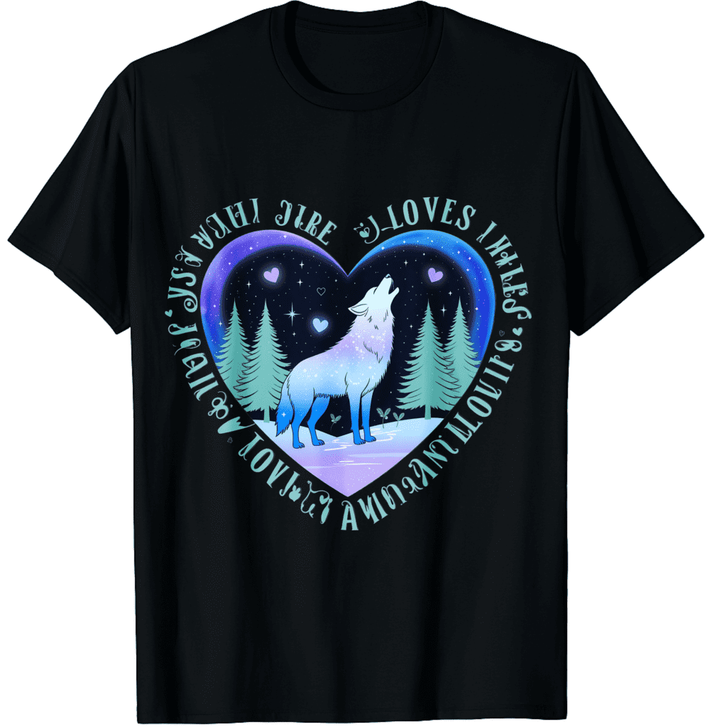 Cute Just a Girl Who Loves Wolves Wolf Lover T-Shirt for Men Women ...
