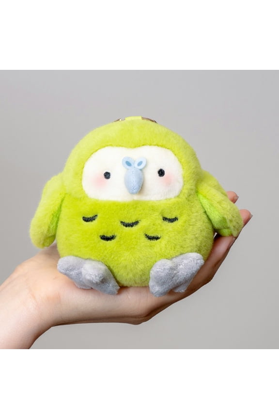 Cute Kakapo Plush Keychain for Adults & Teens, Chonky Green Parrot Backpack Charm, Aesthetic Fluffy Bird Bag Pendant Decoration Accessory, 4 Inch
