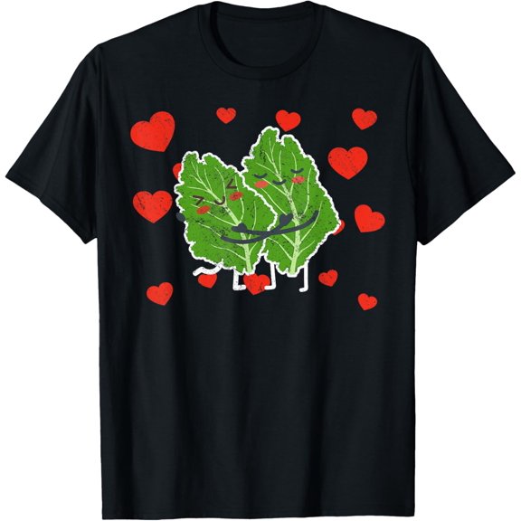Cute Kale Couple Hugging Kale Fruits Lovers T-Shirt