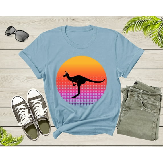 Cute Kangaroo Animal Silhouette at Sunset for Men Women Kids T-Shirt Kangaroo Lover Gift T Shirt for Men Women Kids Boys Girls Tshirt