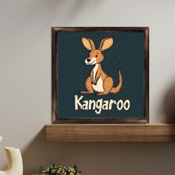 Cute Kangaroo Art Wooden Sign Wall Plaque - Vintage Art Decoration, Wall Decoration - Ideal Gift For Home Decoration, Living Room, Bathroom, Bedroom, Garden, Dining, Bar, Cafe, Festival Party Decor