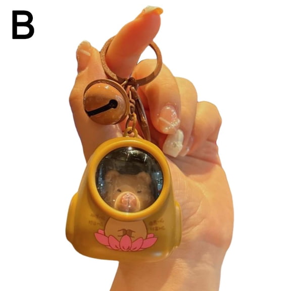 Cute Kapibala Small Night Light Keychains Bag Hang Celebrity Atmosphere Chain Key Capsule Friend Light Trinket Space Gift keychain,keychain Tribe Thick Keyrings fun Decor Novelty women Toppers