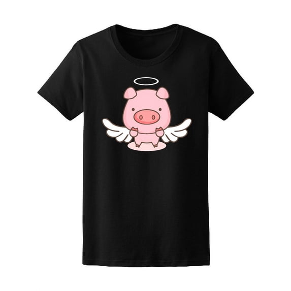 Cute Kawaii Angel Pig T-Shirt Women -Image by Shutterstock, Female Small