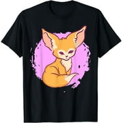 Cute Kawaii Anime Fennec Fox With Flowers Aesthetic Japanese T-Shirt