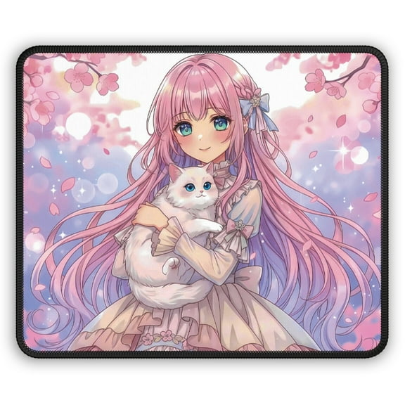 Cute Kawaii Anime Mouse Pad | 9x7 Inch Custom Mouse Pad with Stitched Edges | Durable Gaming Mouse Pad | Office & Home Mousepad