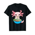 thumbnail image 1 of Cute Kawaii Axolotl Eating Ramen Noodles Anime T-Shirt, 1 of 5